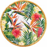 Grand plat de service rond 35, 5 cm en imprimé fleurs exotiques Grand plat de service rond 35, 5 cm en imprimé fleurs exotiques