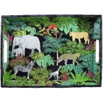 Grand plateau 50 cm en mélamine pure avec des motifs jungle Grand plateau 50 cm en mélamine pure avec des motifs jungle