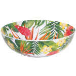 Grand saladier en mélamine pure 31 cm en imprimé fleurs exotiques Grand saladier en mélamine pure 31 cm en imprimé fleurs exotiques