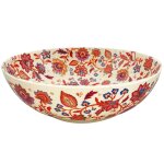 Grand saladier en mélamine pure 31 cm en imprimé fleurs indiennes Grand saladier en mélamine pure 31 cm en imprimé fleurs indiennes