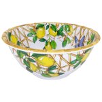 Grand saladier profond en mlamine 25 cm en imprim citrons