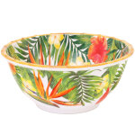 Grand saladier profond en mélamine 25 cm en imprimé fleurs exotiques Grand saladier profond en mélamine 25 cm en imprimé fleurs exotiques