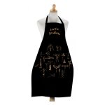 Grand tablier de cuisine les tire - bouchons en coton noir 72 x 96