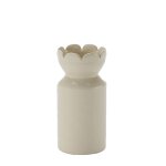 Grand vase col tulipe cramique crme