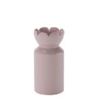Grand vase col tulipe cramique rose