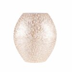 Grand vase en nacre blanc  motifs dors h44