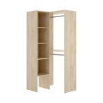 Grande armoire effet bois beige 79x88h186 cm