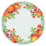 Grande assiette plate en mlamine imprim de grenades  28 cm