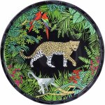 Grande assiette plate en mélamine avec des motifs jungle 28 cm Grande assiette plate en mélamine avec des motifs jungle 28 cm