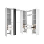 Grande garde - robe effet bois blanc 234x141h205 cm