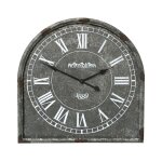 Grande horloge murale décorative vintage salon cuisine métal gris 60cm Grande horloge murale décorative vintage salon cuisine métal gris 60cm