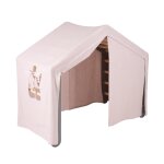 Grande maison avec échelle pliable pour enfants gris, tente rose Grande maison avec échelle pliable pour enfants gris, tente rose