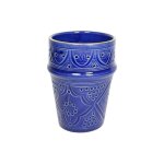 Grande tasse  caf bleu dor