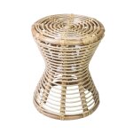 Guridon naturel en rotin 50x40