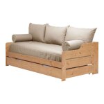 Habillage lit gigogne en coton recycl� lin 200x90x15 cm