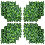 Haie artificielle feuilles de laurier raliste 12 panneaux vert