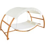 Hamac pour 2 personnes avec cadre en bois et grand toit solaire Hamac pour 2 personnes avec cadre en bois et grand toit solaire
