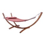 Hamac pour 2 personnes avec structure en bois fsc, rouge