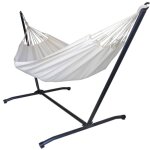 Hamac l en coton �cru et pied en m�tal