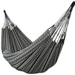 Hamac double en coton gris et noir