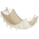 Hamac double en coton recycl beige 160x230