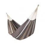 Hamac double en toile ray marron et cru