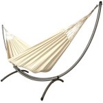 Hamac xl en coton écru et support en acier Hamac xl en coton écru et support en acier
