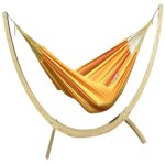 Hamac xl en coton multicolore et pied en bois d'pica