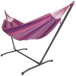 Hamac xl en coton rose et support en mmtal