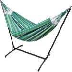 Hamac xxl en coton multicolore et support en mtal