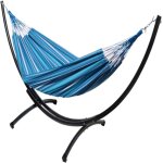Hamac xxl en coton multicolore et support en mtal