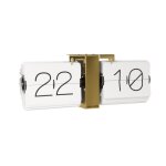 Horloge blanche casier laiton 36x14cm