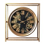 Horloge mécanisme carrée en métal noir Horloge mécanisme carrée en métal noir
