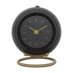 Horloge en mtal noir 16x13x19 cm