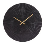 Horloge en mtal soleil 59 cm noir en aluminium
