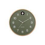 Horloge murale bois de bouleau vert �31, 5cm