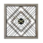 Horloge murale carre noir et brune 50x50x4, 5 cm
