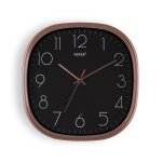 Horloge murale carrée en plastique noir Horloge murale carrée en plastique noir