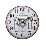 Horloge murale de cuisine blanc et marron � 33, 8 cm