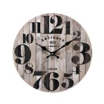 Horloge murale effet bois marron noir et gris  33, 8 cm