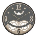 Horloge murale en m�tal noir � 67x6, 5 cm