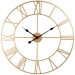 Horloge murale ronde en métal doré d70 Horloge murale ronde en métal doré d70