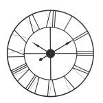 Horloge murale ronde en métal noir d105 Horloge murale ronde en métal noir d105