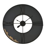 Horloge murale en verre et mtal noir avec bouchon de lige d91