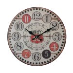 Horloge murale vintage brun, noire et rouge ø 33, 8 cm Horloge murale vintage brun, noire et rouge ø 33, 8 cm