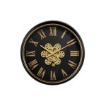 Horloge noire et dorée à mécanismes 50cm Horloge noire et dorée à mécanismes 50cm