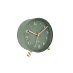 Horloge rveil en mtal diam. 11 cm vert