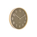 Horloge ronde en bois pure 40 cm vert mousse