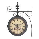 Horloge ronde double face suspendue 27x38cm Horloge ronde double face suspendue 27x38cm