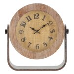Horloge sur pied en bois brun et mtal 23, 5x7x24 cm
